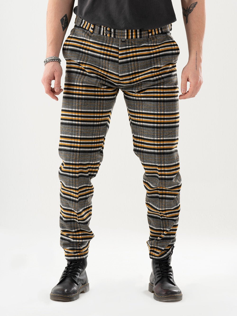 A man wearing GAMOR PANTS.