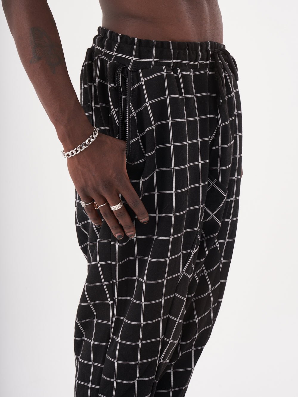 A man wearing WACKADOO JOGGERS.
